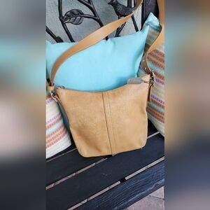 Vintage Coach Legacy Tan Leather Slouchy Hobo Shoulder Bag Zip Top J2S-9326 NICE
